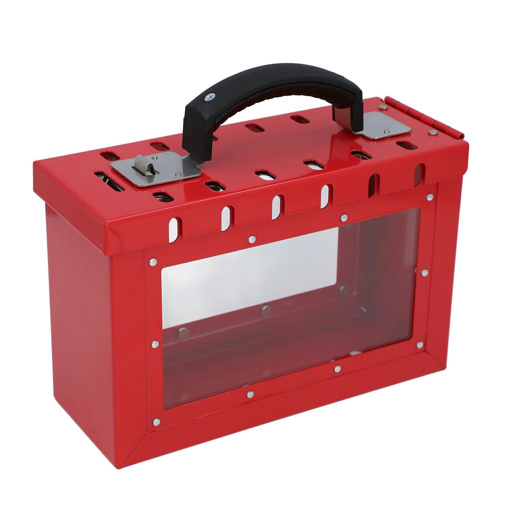 Safety Group Padlock Box Clear Portable Lockout Tagout Lock Box with Handle 12 Padlock Capacity for
