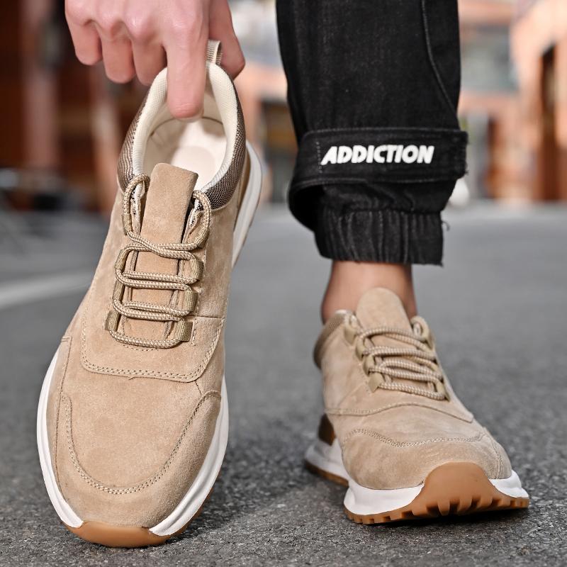 Fashion Genuine leather men's sports shoes Comfortable quality versatile style Leisure Outdoor Street daily youth Classic black shoes