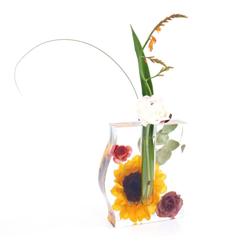 Resin Mold for Plant Propagation Station Vase Silicone Mold Oval Wave Shaped Flower Pot with Test Tube for Hydroponic