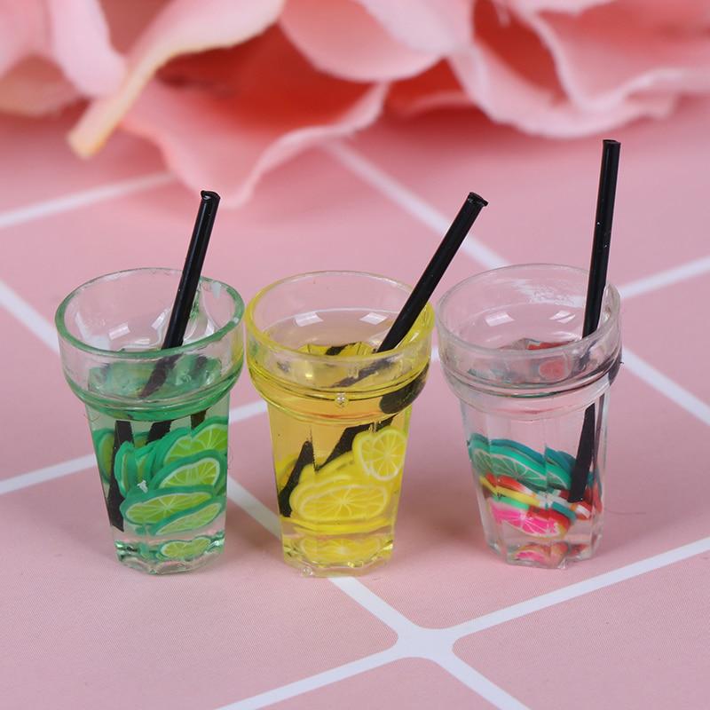 1/12 Dollhouse Miniature Food Mini Resin Fruit Bottle Simulation Drinks Model Toy Fruit Drink Play