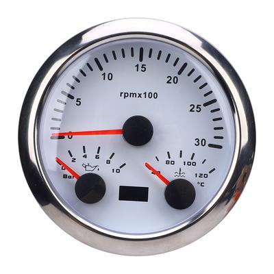 85mm 3000rpm Tachometer 3 In 1 Multifunctional Gauge 0 To 10bar Oil Pressure 40 To 120 Degrees Water