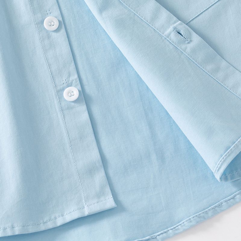 Clothing Spring and Autumn Boys' Long-Sleeved Shirts Kidsren's Lapel Casual Shirts for Small and Medium-Sized Kidsren Boys' Pure Color Clothes