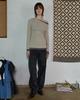 Aobteu Two Way Long Sleeve Top - Dusty Cream