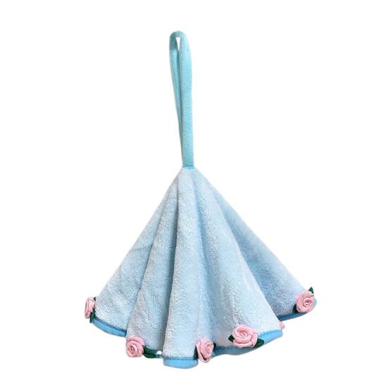 Rose Bouquet Hand Towel Hanging Hand Wipe Cloth Absorbent Decorative Hand Towel with Hanging Loop for Kitchen Bathroom
