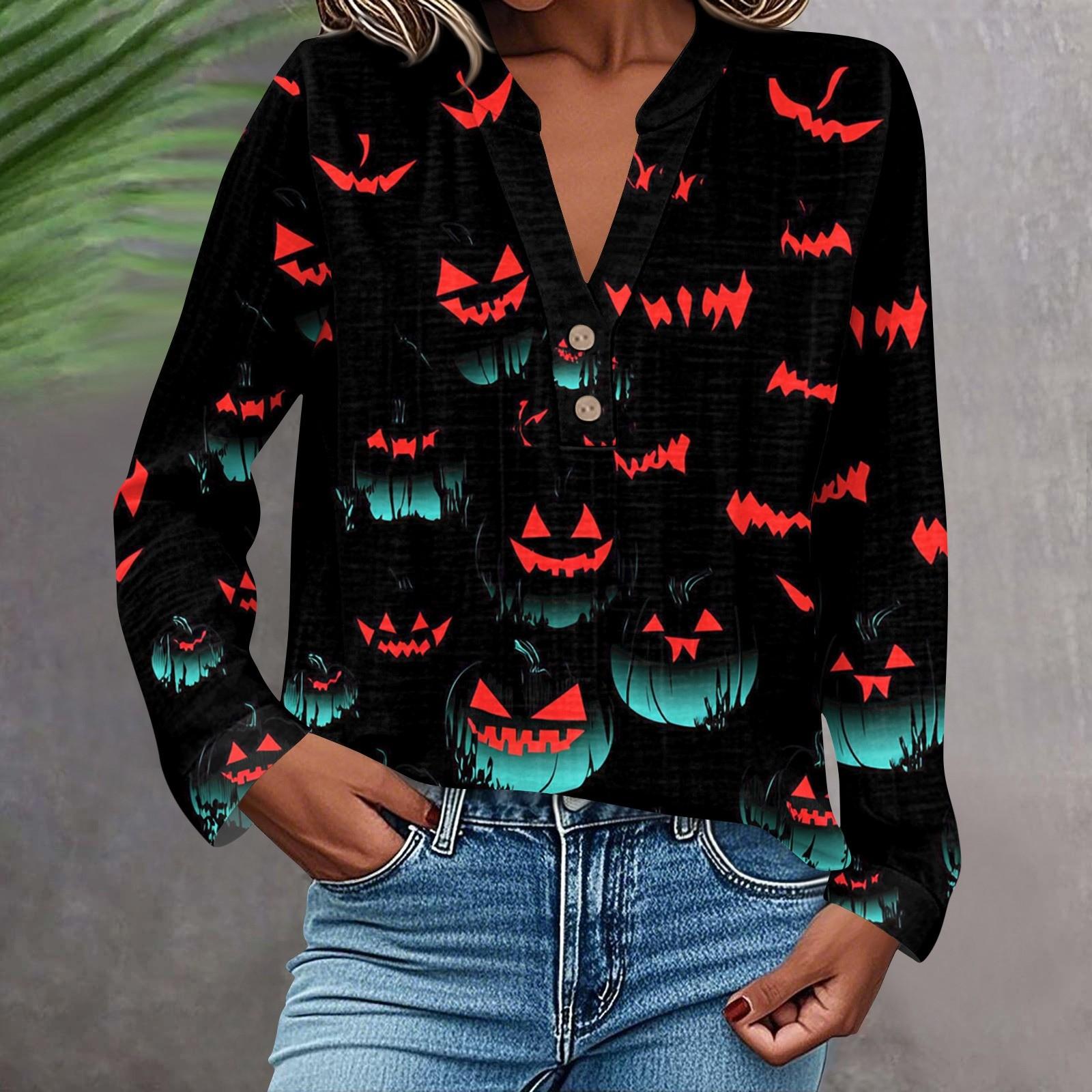 

Женская модная и повседневная рубашка с длинным рукавом, V-образным вырезом, на пуговицах, с принтом, блузка, топ XXL винный