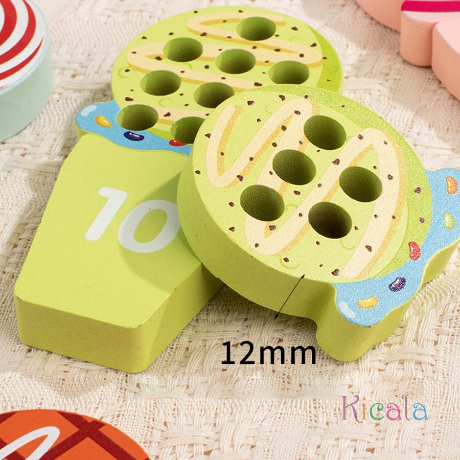 Baby Ice Cream Counting Peg Board Math Toy Montessori Teaching Tool Number Matching Cognition Kindergarten Learn Educatinal Game