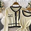 Autumn Winter Women Casual Knitted Sweater Two Piece Set Single Breasted Cardigans Top and Mini Short Slim Bodycon Dresses Suit