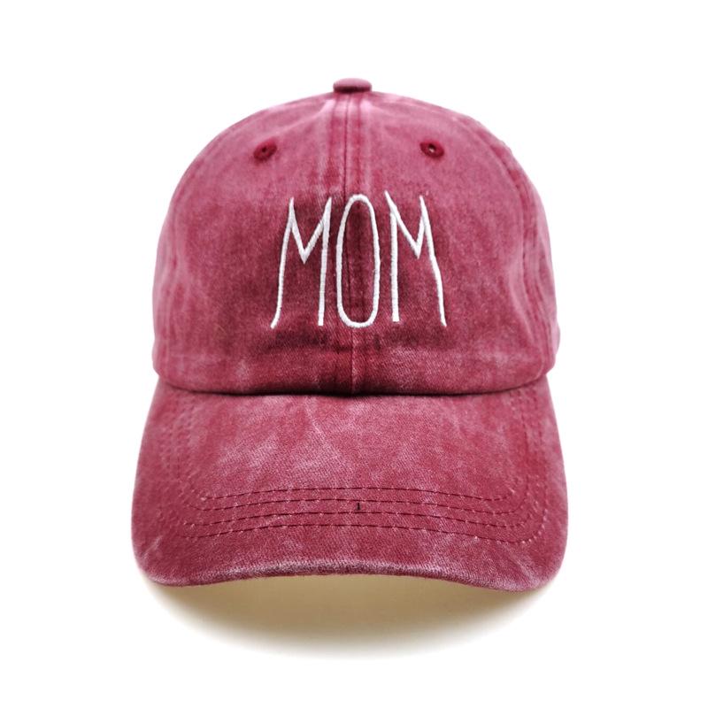 

Washed Cotton Embroidered Baseball Cap - Dad/Mom Hip Hop Style Hat Adjustable