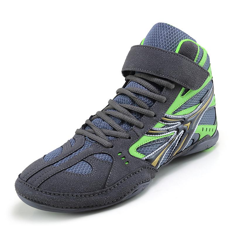 New high-top boxing shoes, men's and women's sanda free fighting, fighting training shoes, non-slip and wear-resistant wrestling shoes