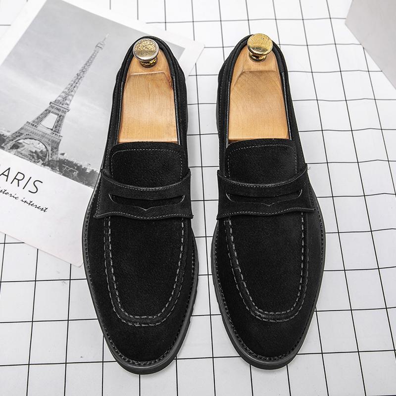 High Quality Men's Casual Leather Designer Minimalist Loafers Slip-On Business Office Shoes Lightweight Driving Walking Shoes