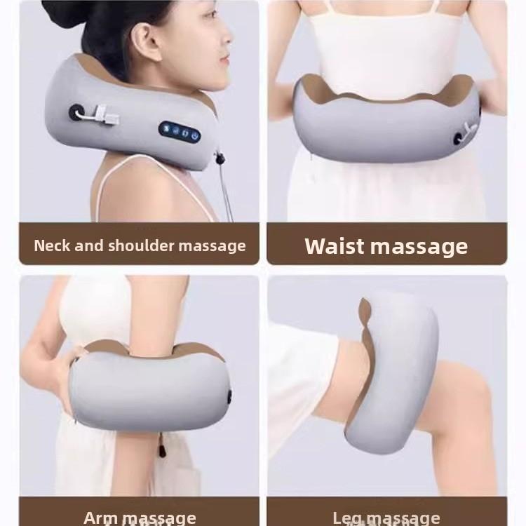 Shoulder and Neck Massage Pillow Household Multifunctional Heating Neck Protector Vibration Kneading Shawl Massager Travel Massage Pillow