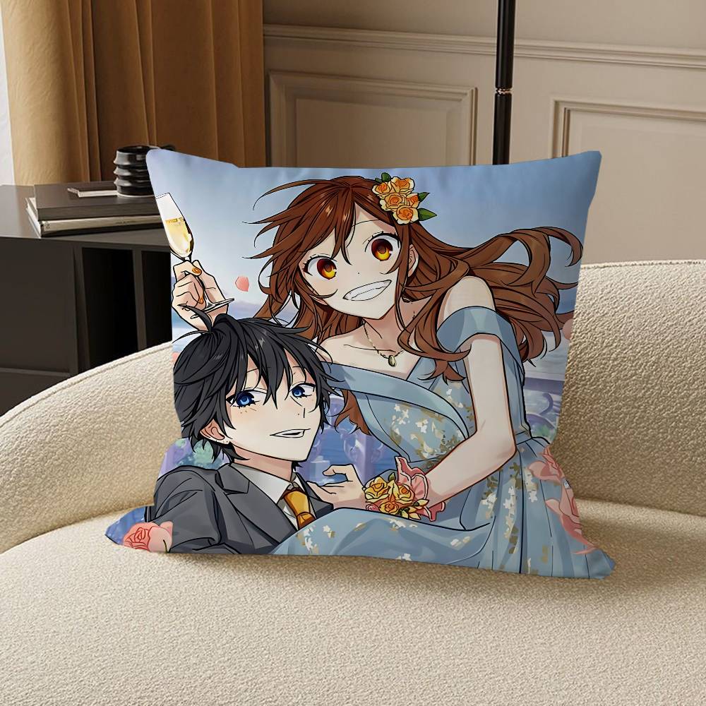 Anime H-Horimiya Cushion Cover Inches Farmhouse Decor Home Throw Pillow Covers for Couch Decorations