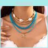 Bohemian Shell Starfish Alloy Necklace With Geometric Pendant For Women