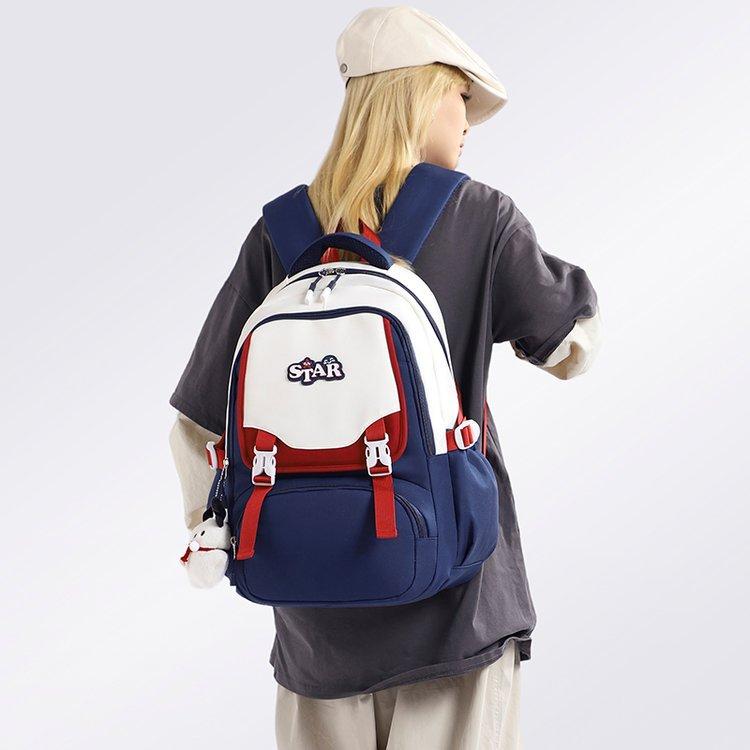 Schoolbag waterproof Oxford cloth backpack women's 1011 new fashion simple junior high school schoolbag to reduce the burden of large-capacity travel