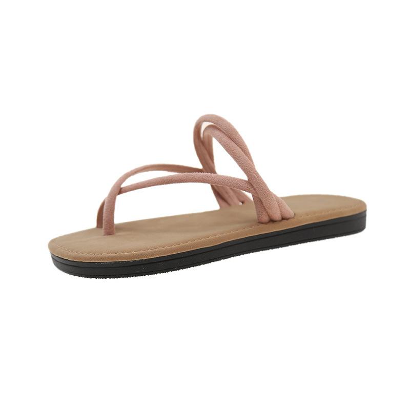 

Korean version of retro toe slippers women s summer wear 2025 new versatile casual flat commuter Roman sandals 42