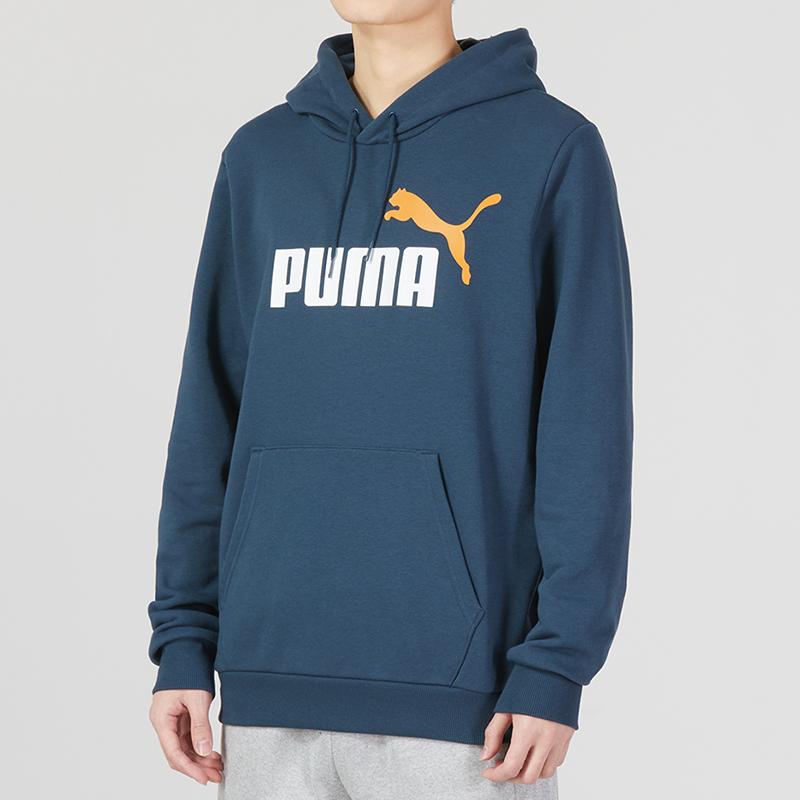Puma Letter Logo Printed Hooded Sports Sweatshirt Men Sweatshirt Peacock-Green 588691-15