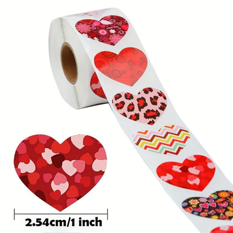 

1 set/500pcs Heart Shape Adhesive Stickers - Gift Wrapping Scrapbooking Wedding Birthday Party Supplies