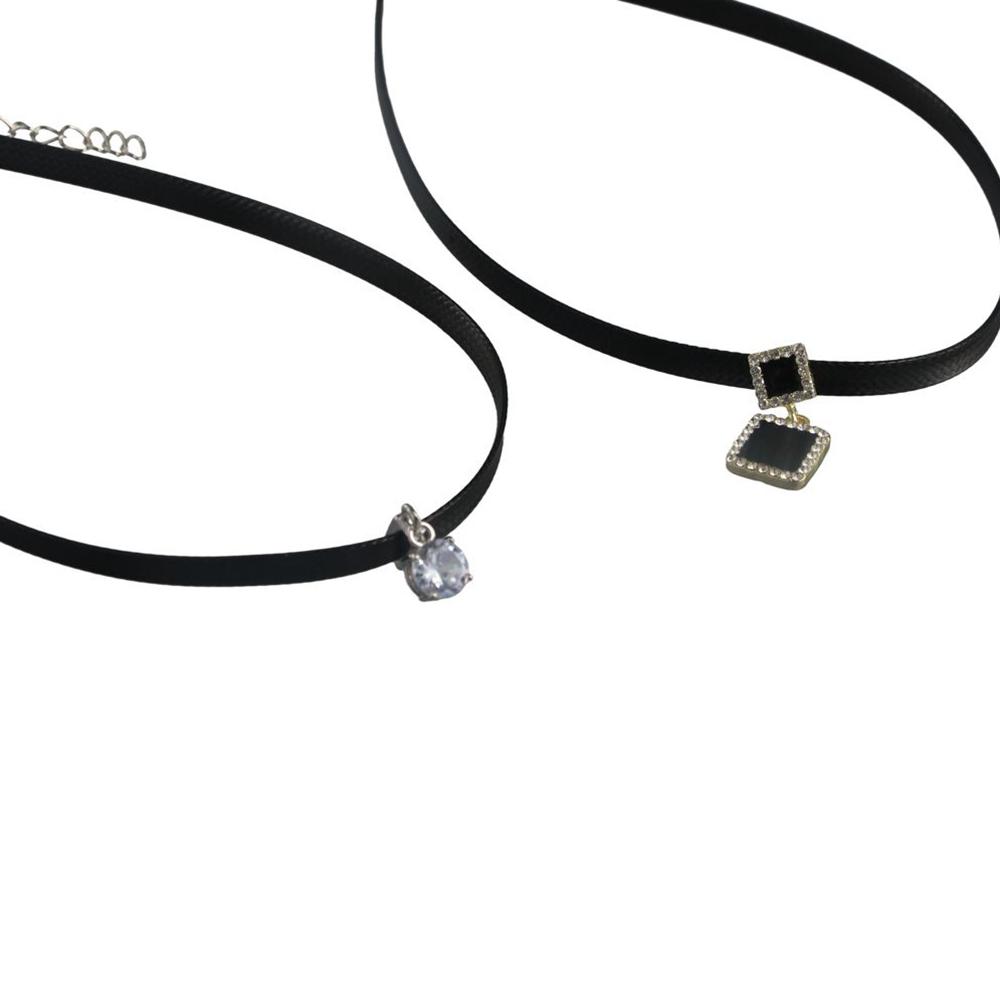 Gift Temperament PU Collar Korean Style Jewelry Punk Necklace Glitter Zircon Necklace Women Choker