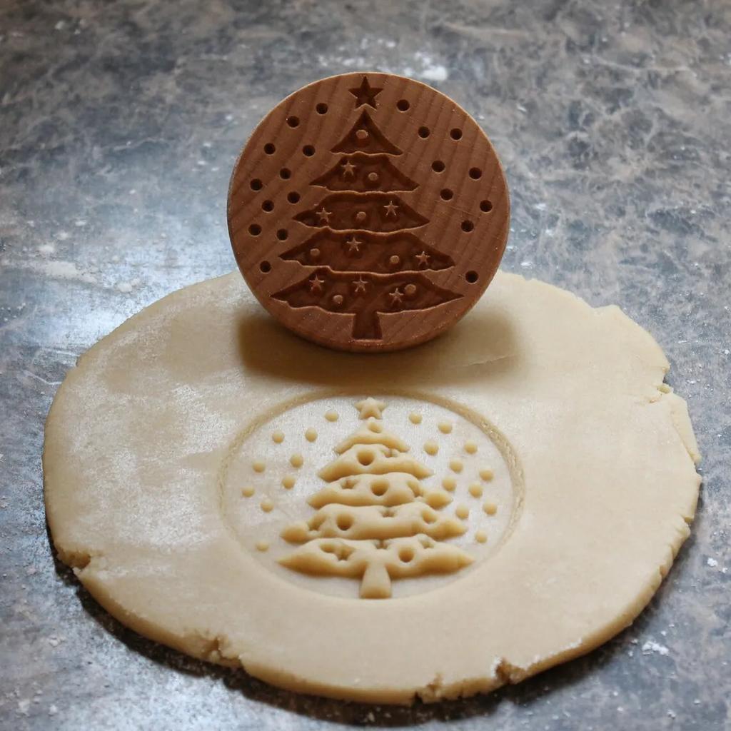 Holz Ausstechform Ausstecher Kekse Stempel Niedlicher Tannenzapfen Blume 3D Kuchen Prägeform Lebkuchen Gebäck- und Backzubehör