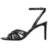 Leather One Strap Sandals 8cm Women's Black 328032004C.38NO