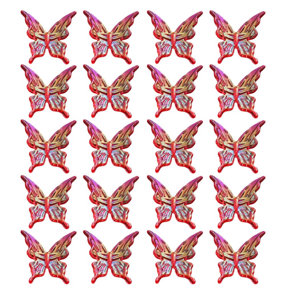 Opakowanie 20 kolorowych koralików motylków do wyrobu biżuterii i projektów rękodzielniczych Luźne koraliki przekładkowe na naszyjniki bransoletki