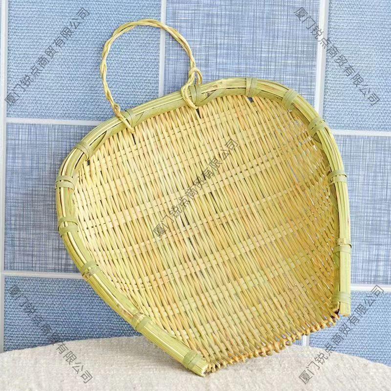 Handmade Bamboo Winnowing Basket - Small Dustpan, Farmhouse Style, for Rice Washing, Drying, and Draining
