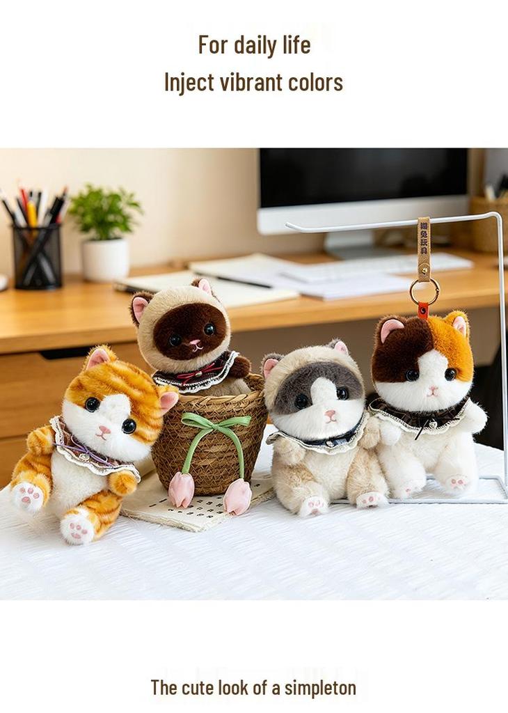 Calico Cat Plush Toy - Stress Relief Desk Companion and Gift for All Ages