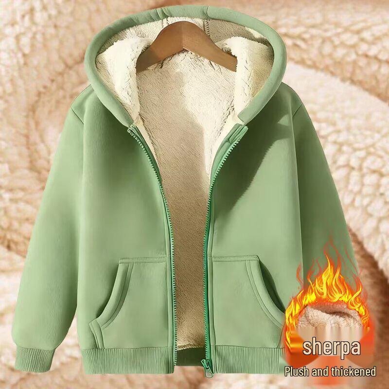 Herren Übergröße Fleece-gefütterter Lammwoll-Hoodie - Trendige Vielseitige Reißverschluss-Strickjacke für Herbst & Winter