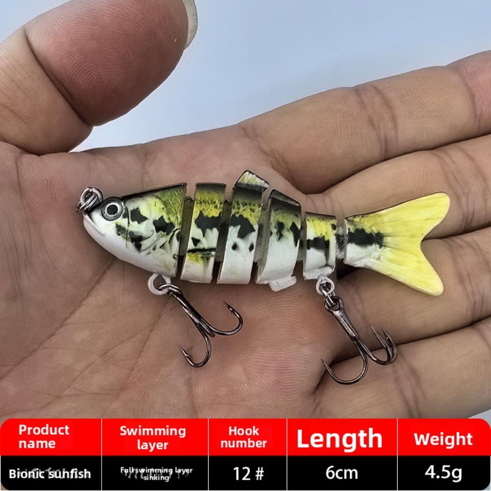 Simulierter mehrteiliger Fisch 7cm-6 Abschnitte Luya-Köder, Hardbait und Kunstköder