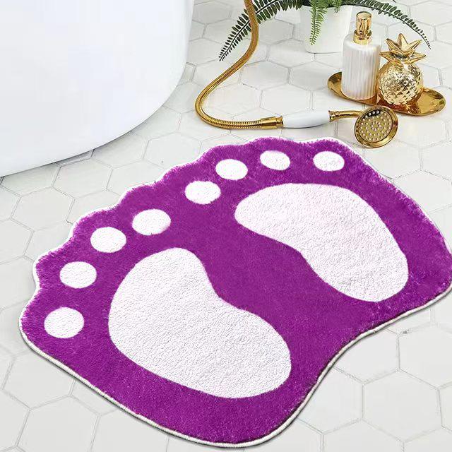 Cartoon Faux Cashmere Absorbent Doormat for Bathroom or Bedroom