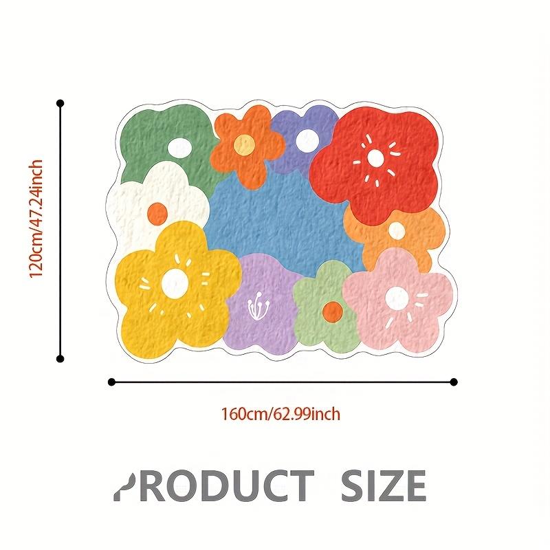 

Colorful Flower Carpet Doormat Welcome Mat Large Area Rug Living Room Carpet Sofa Carpet Soft Rug For Bedroom Warm Home D 50X80CM (1.6X2.6FT