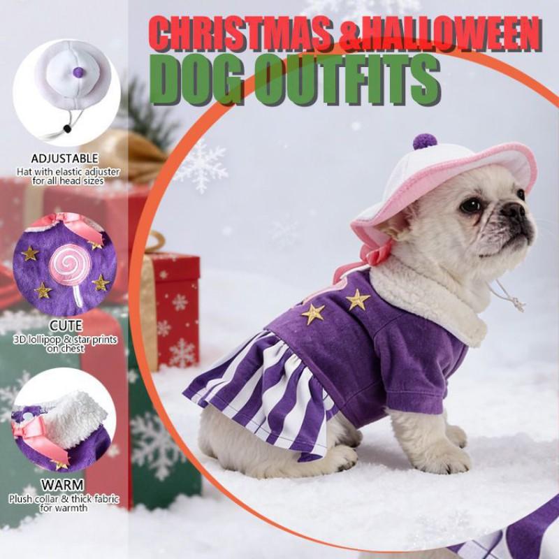 Halloween Christmas Pet Dog Costume Wizard Bat Skirt Teddy Funny Outfit Small Medium Dogs