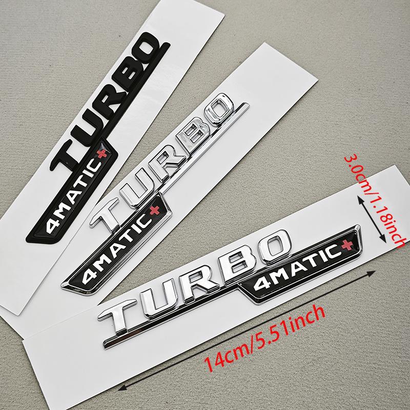 2 Pezzi Emblema TURBO 4MATIC+ per Mercedes Benz AMG W213 W205 W177 W167 A45S E63S GLE53 Badge parafanghi Adesivo Logo Accessori Auto