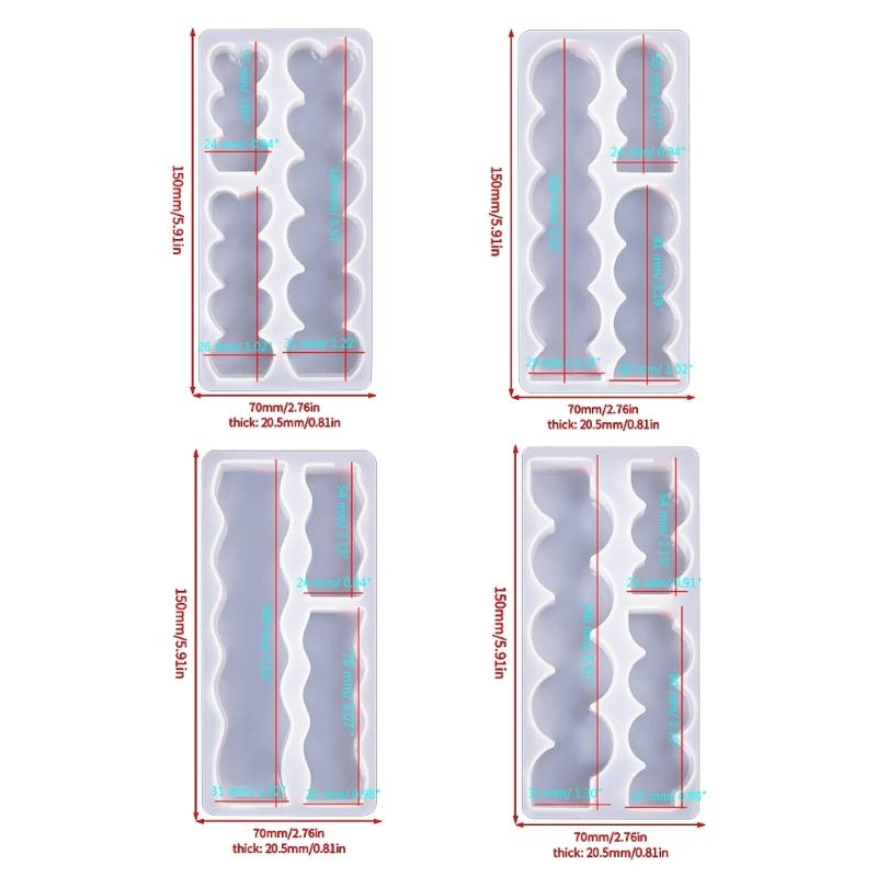 3-in-1 Candle Molds Long Candle Molds Waving/Heart Candle Molds for Making Candle Soap Baking DIY Craft Valentines Gift