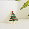 Christmas Colorful Rhinestone Green Enamel Tree Brooches Pins Classic Xmas Tree Lapel Badge For Women Men Holiday Jewelry Gift