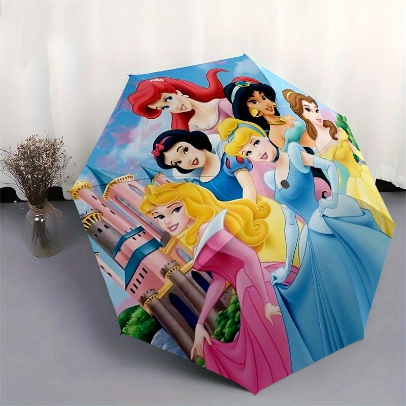 Princesses Castle Automatic Opening and Closing Umbrella, Compact Travel Umbrella, Lightweight and Portable, Suitable for Beach Commuting Bu