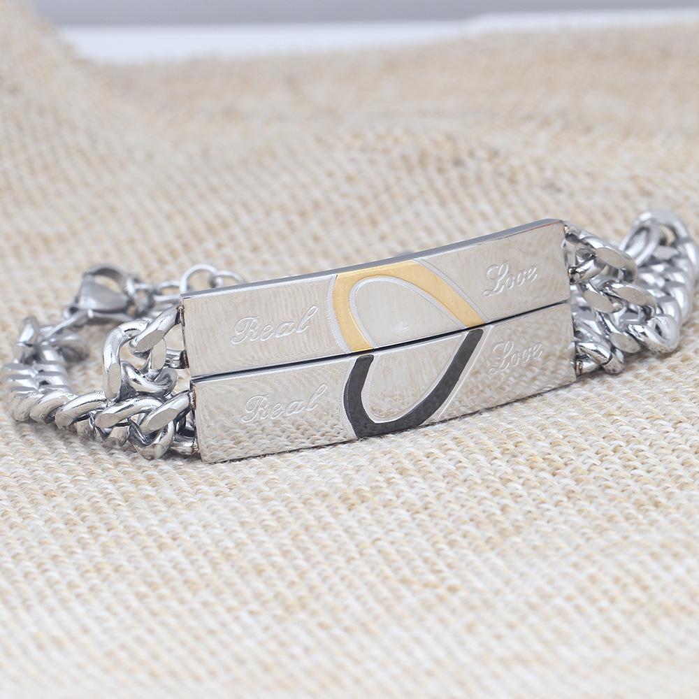 Heart-to-Heart Stainless Steel Couple Bracelet - Qixi Valentine's Day Gift