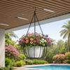 Iron Hanging Planter Hanger Round Plant Hanger Pot Tray Rope Hanger Flower Pot  Balcony