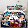 3PCS Theft Auto Bedding Set Printed Duvet Cover Closure Includes 1 Duvet Cover & 2 Pillowcases for All Seasons Bedroom Decor