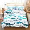 3D Digital Shark Duvet Cover Set With Pillowcase Bedding Set Single Double Twin Full Queen King Size Bed Set For Bedroom Decor