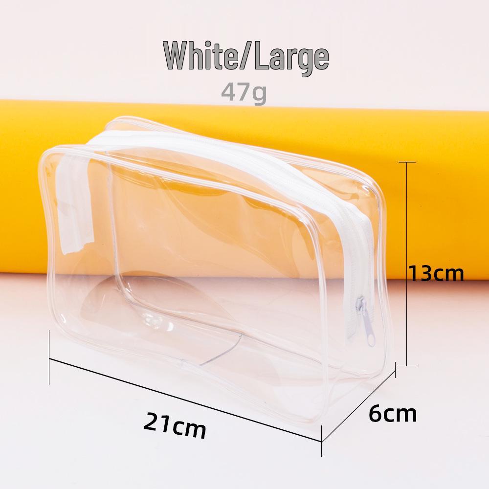 PVC Large Capacity Transparent Waterproof Makeup and Toiletry Bag with Zipper, Customizable Logo
