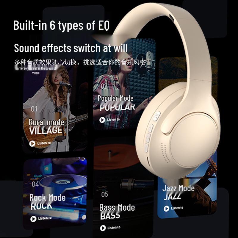 New V500 Wireless Bluetooth Over-Ear Headphones: Deep Bass, Stereo Sound, Rotating, Foldable Design.