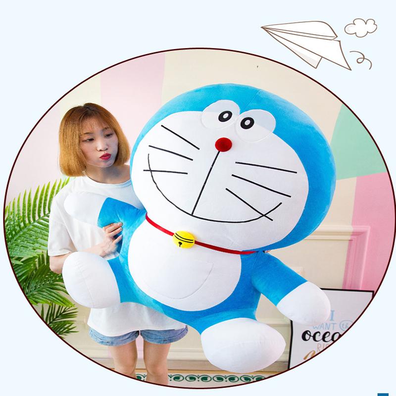 Cute Blue Robot Cat Plush Toy Soft Stuffed Animal Doll Birthday Gift For Girlfriend And Kids