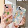 Blue Pink Flower Phone Case IPhone 16 13 Pro Max 12 11 14 Shockproof Silicone Back Cover Women