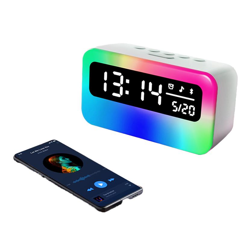 2025 Trends Speaker Digital Alarm Clock RGB Rechargeable Sleeping Relaxation Alarm Clock Bedside LED Night Lights Lamp