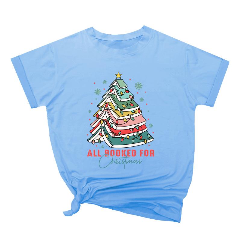 Weihnachtsschleife Kreativ Bedruckt Trendig Baumwoll-Top Lässige Sportbekleidung Locker Damen-T-Shirts Damen