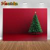 Mocsicka Christmas Photography Background Green Xmas Tree Red Wall Decoration Family Children Adult Photo Backdrop Studio Banner