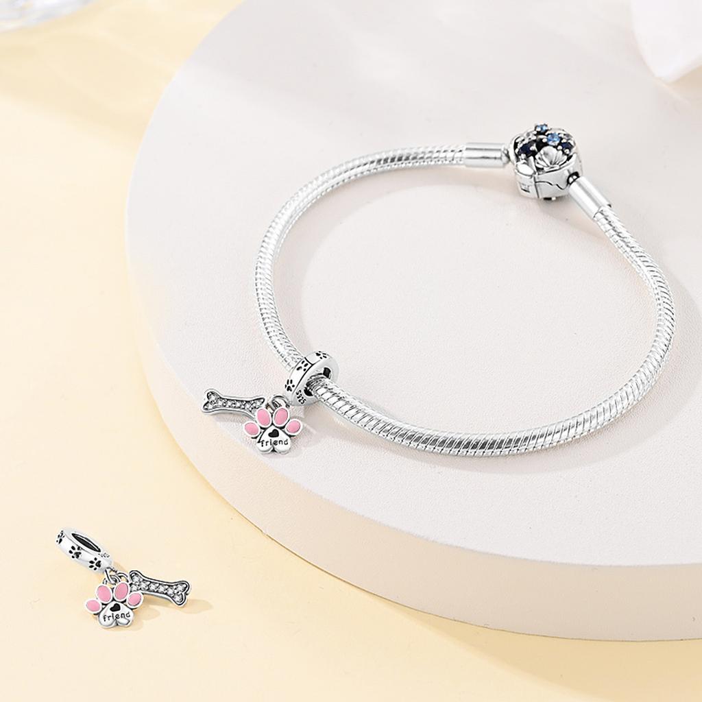 Original Kupfer Anhänger Luxus Haustier Kralle Knochen Perlen Passend für Armband DIY Frauen Herstellung Zartes Geschenk Schmuck