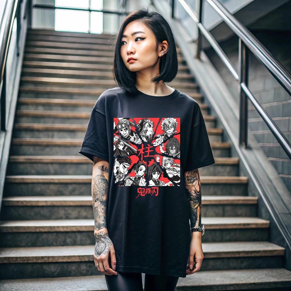 Anime Hashira No Yaiba Demon Slayer Black Tshirt Unisex T-Shirt XL