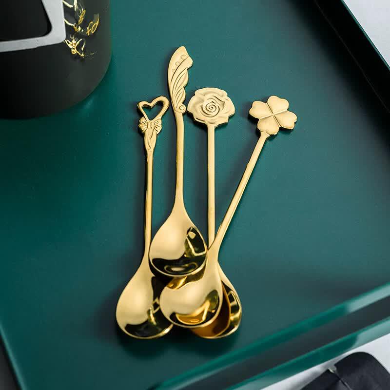 Golden 304 Stainless Steel Coffee Stirring Spoon